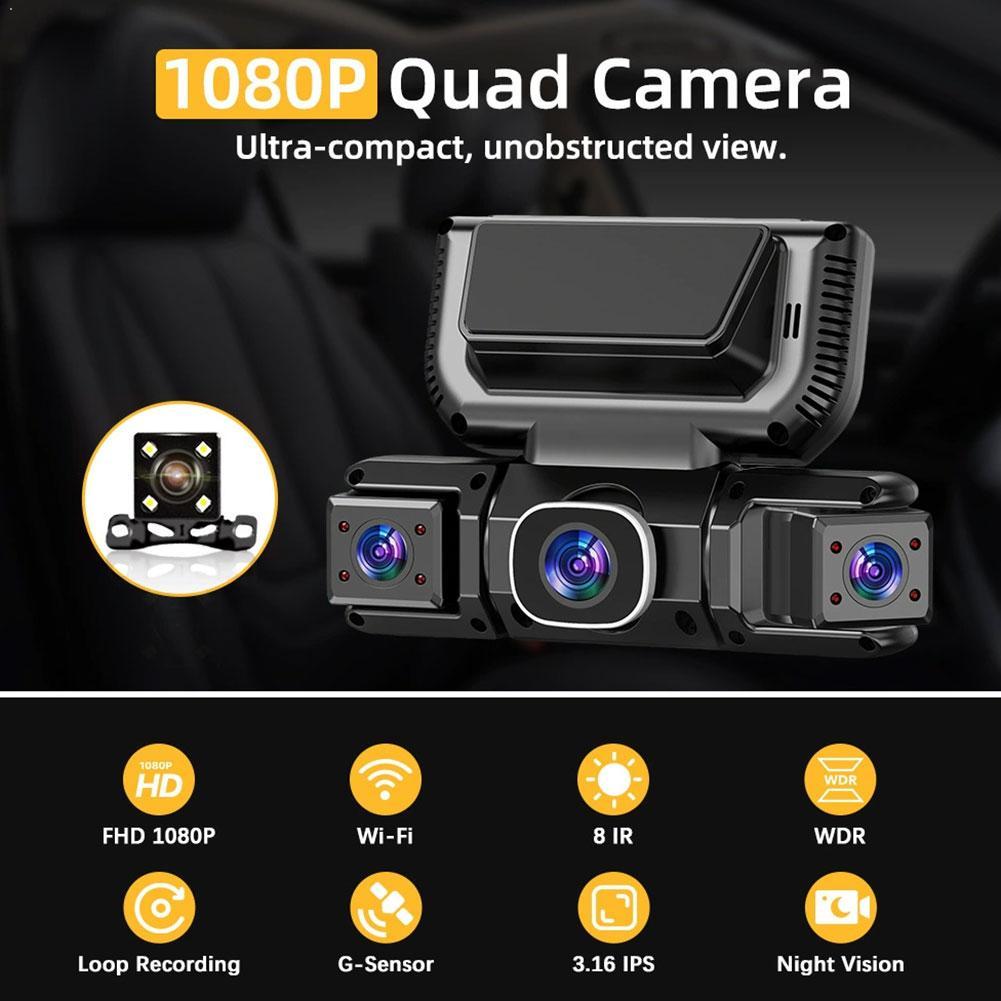 New WIFI 4Channel 360 Degree C - Panoramic Dash Cam 360 incelemesi ve fiyatı