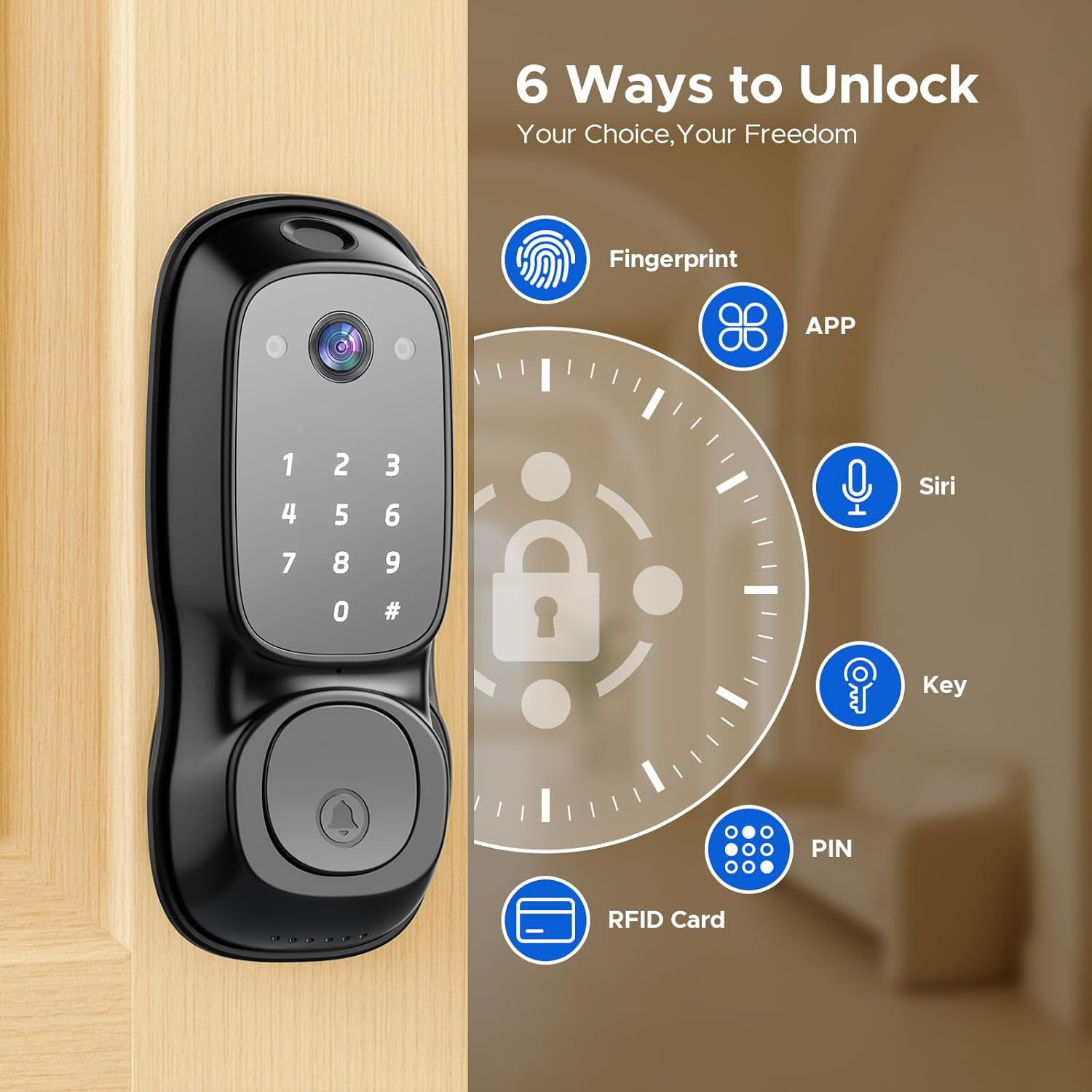 Tuya Wifi Smart Door Lock ‎Cam - Electronics & Gadgets Charging Gocable 8 In 1 Edc 100W Cable incelemesi ve fiyatı