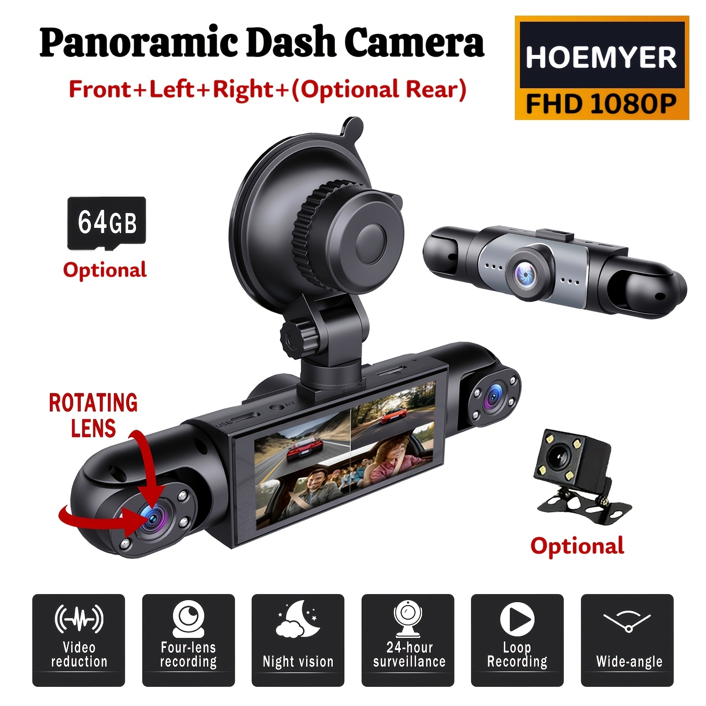 BCUOZ 360° Panoramic 3/4-chann - Panoramic Dash Cam 360 incelemesi ve fiyatı