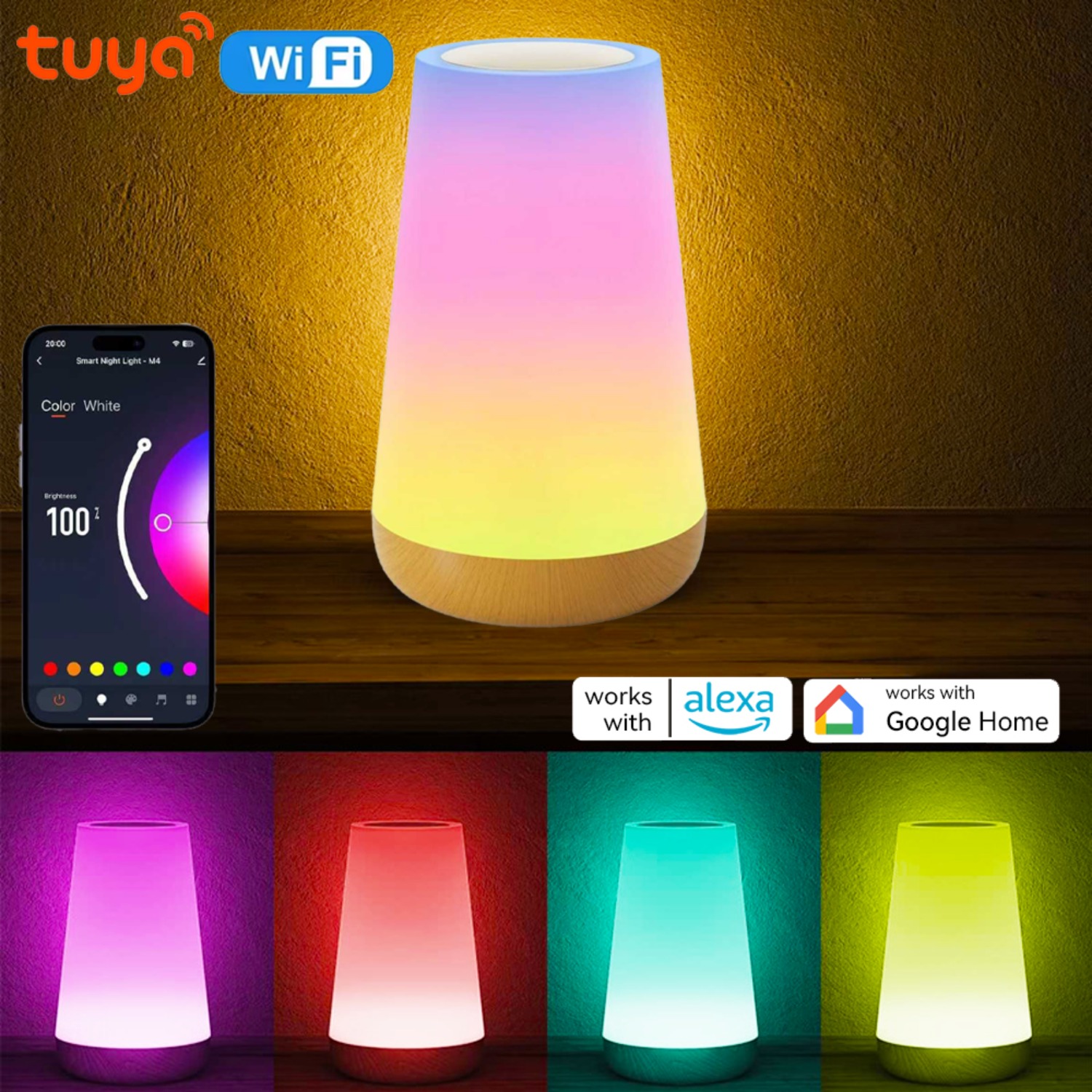 USB Rechargeable Tuya WiFi Sma - Rgb Desk Lamp Smart incelemesi ve fiyatı
