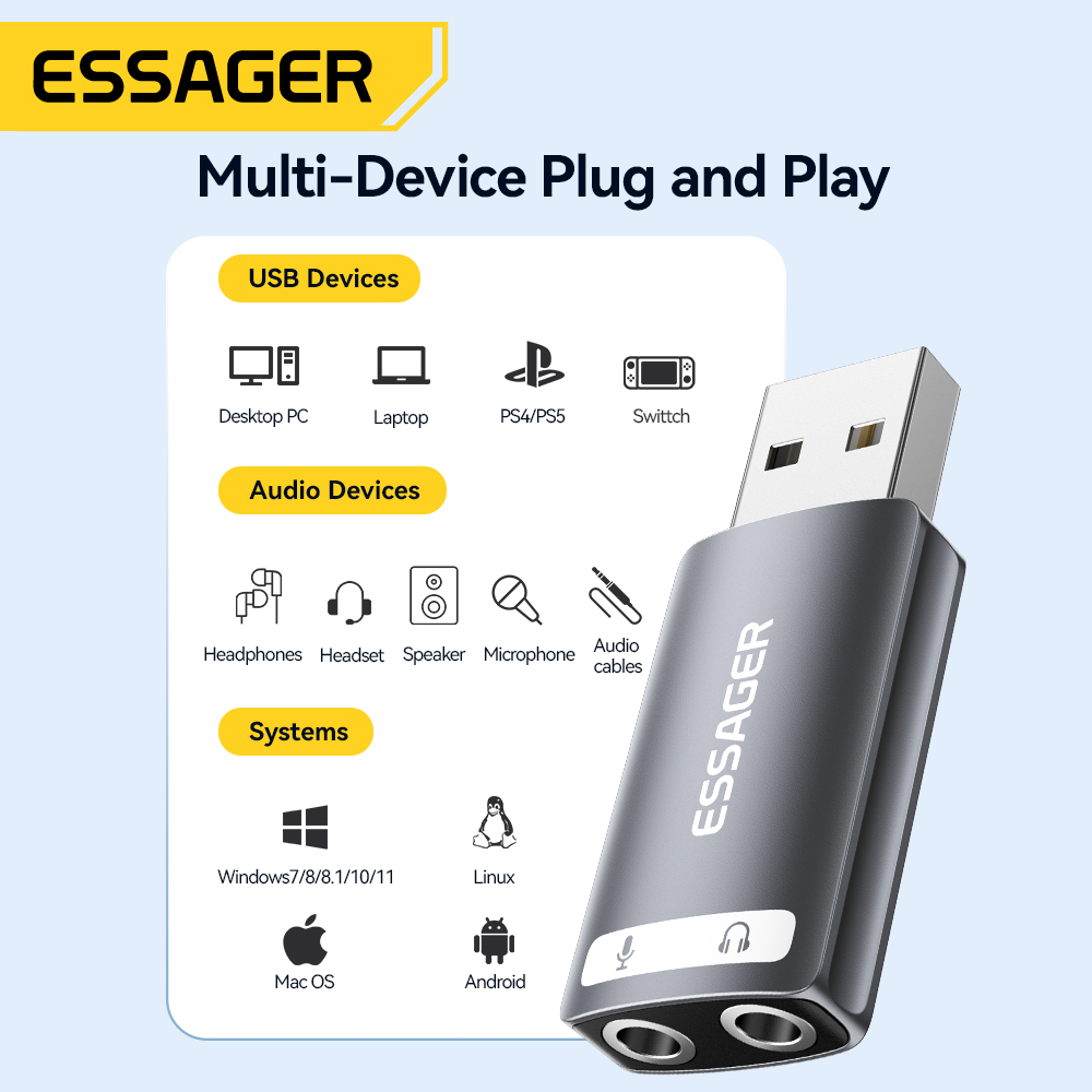 Essager USB Sound Card Externa - Usb Sound Card External incelemesi ve fiyatı