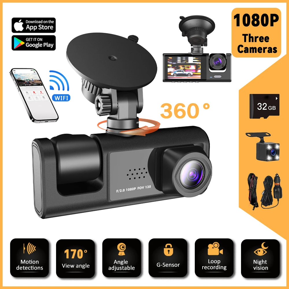 Dash Cam 3 Channel Car 360°All - Panoramic Dash Cam 360 incelemesi ve fiyatı