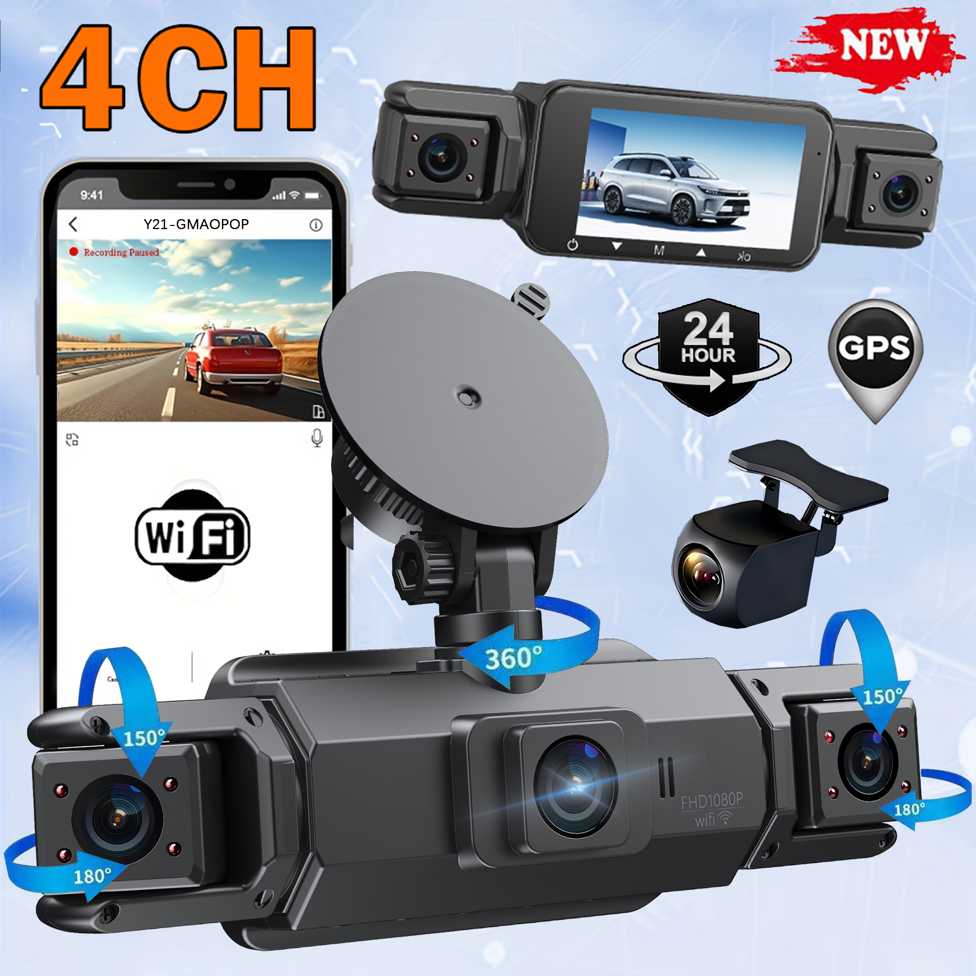 Car Dash Cam 4 Channel Driving - Panoramic Dash Cam 360 incelemesi ve fiyatı