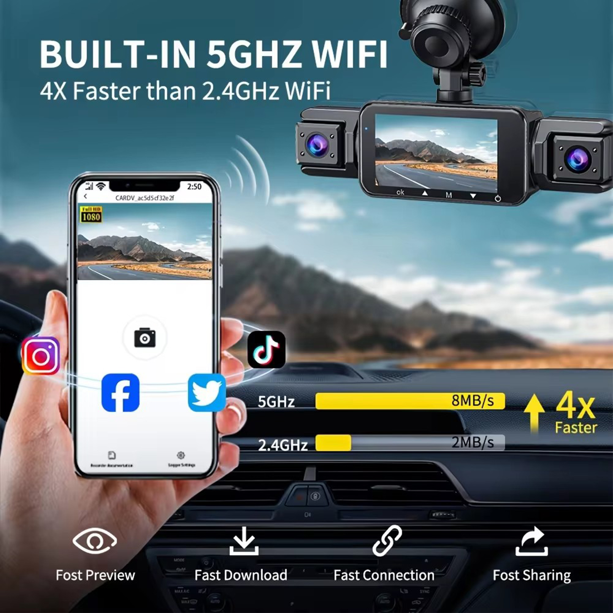 Car Dash Cam 4 Channel Driving - Panoramic Dash Cam 360 incelemesi ve fiyatı