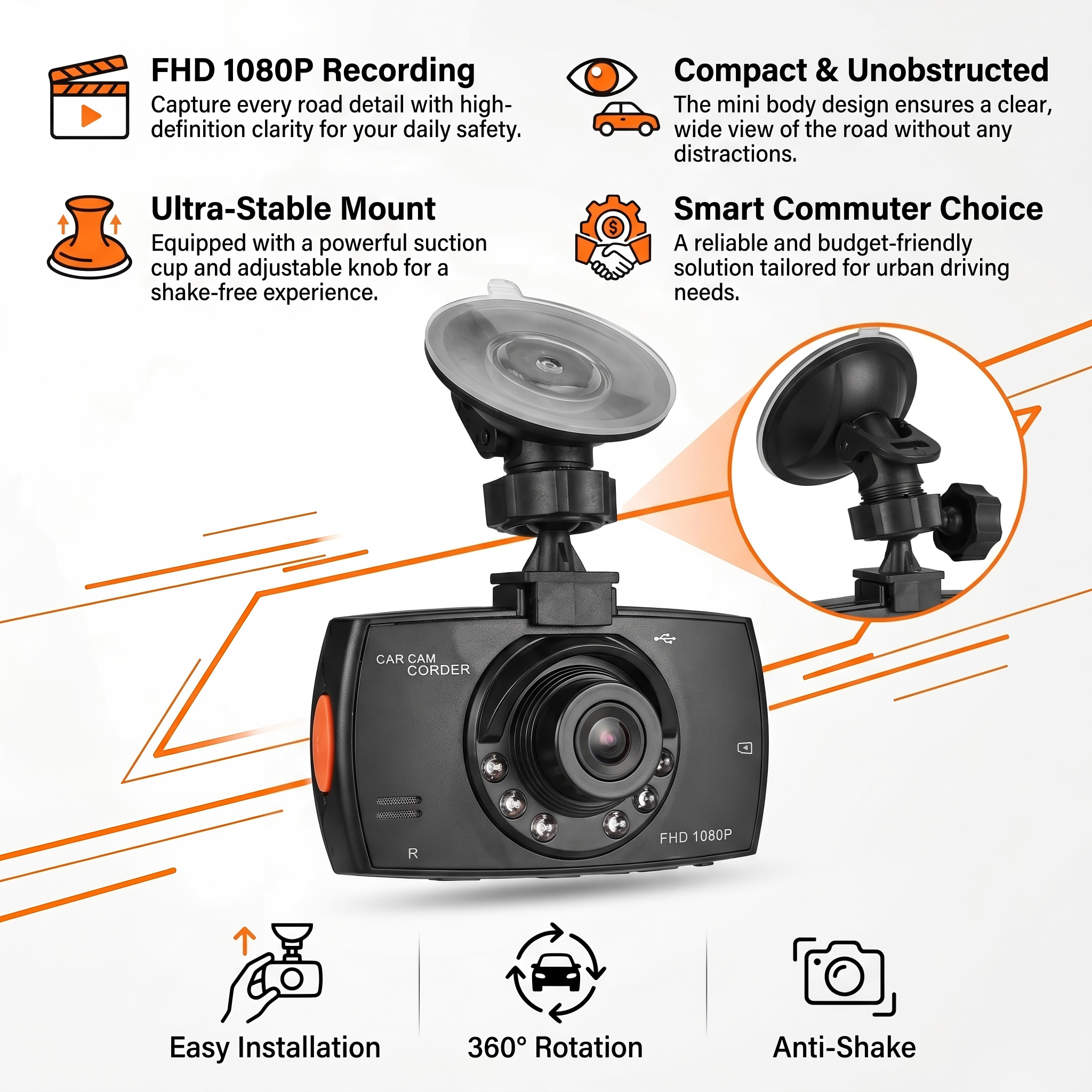 Ultra-HD 1080p Panoramic Dash  - Panoramic Dash Cam 360 incelemesi ve fiyatı