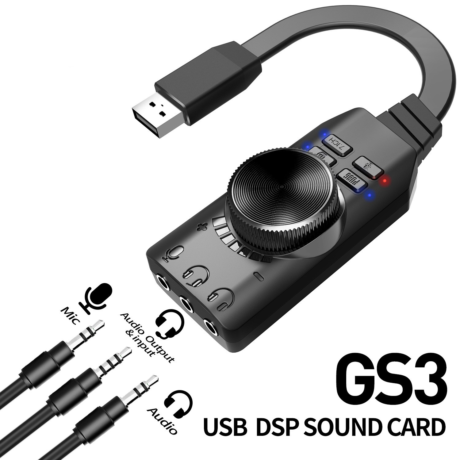 GS3 7.1 Channel Sound Card Con - Usb Sound Card External incelemesi ve fiyatı