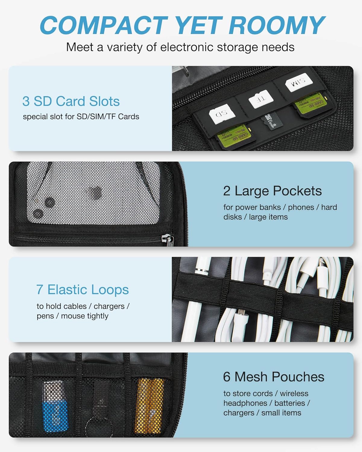 Large Electronics Travel Organ - Electronics & Gadgets Charging Gocable 8 In 1 Edc 100W Cable incelemesi ve fiyatı
