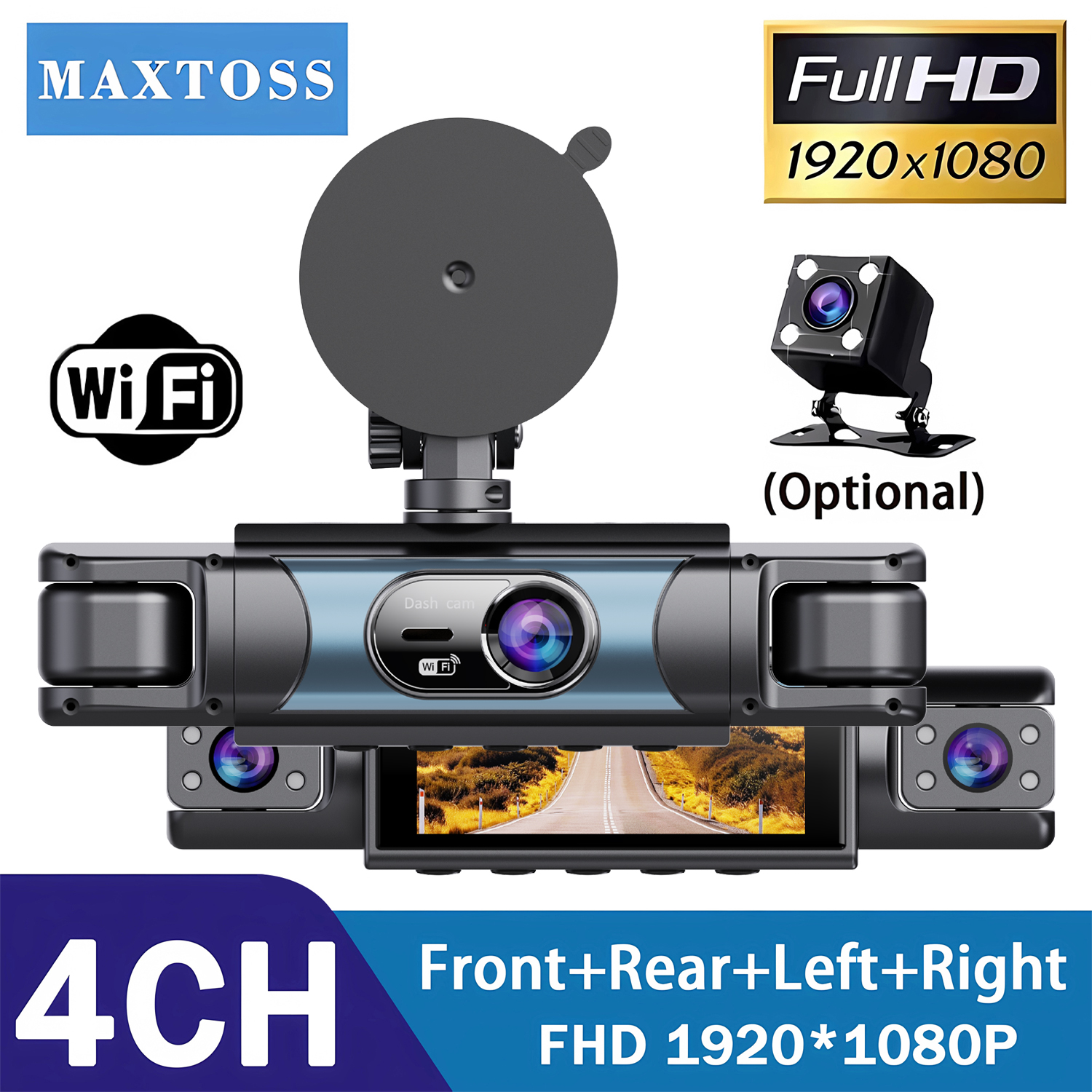 4 Channel UHD 1080P Car DVR 4- - Panoramic Dash Cam 360 incelemesi ve fiyatı